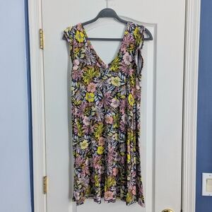 LOFT Vibrant Floral Mini Dress - Multicolor